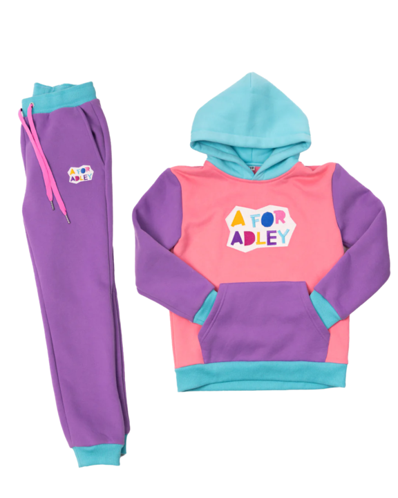 A for Adley Hoodies - Unicorn Colorful Hoodie Set For Kids