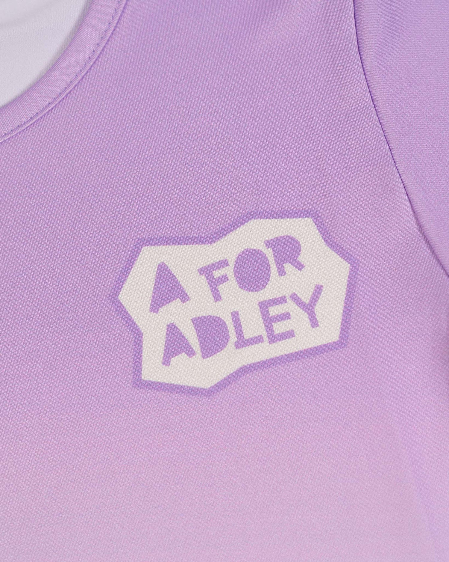 A for Adley Purple Gradient Cutout Tee