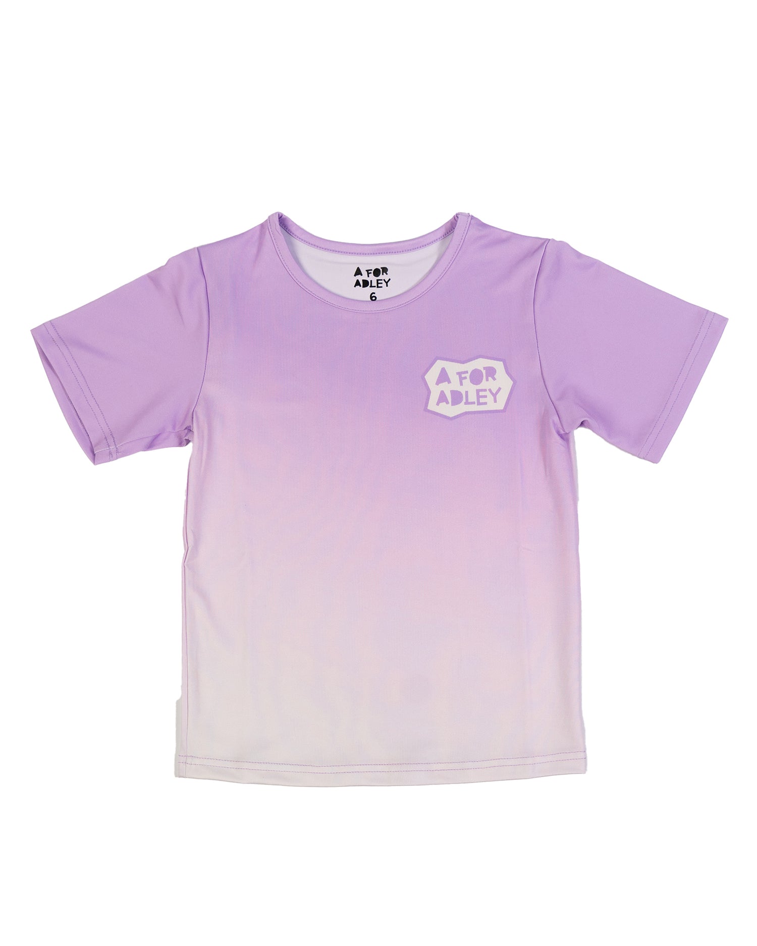 A for Adley Purple Gradient Cutout Tee