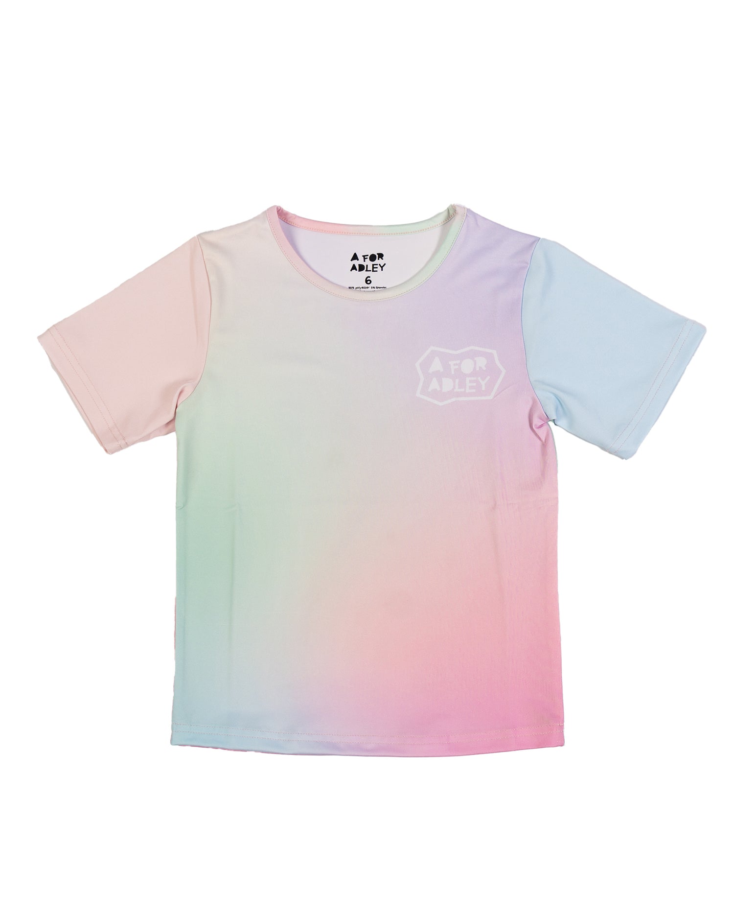 A for Adley Rainbow Sherbet Cutout Tee