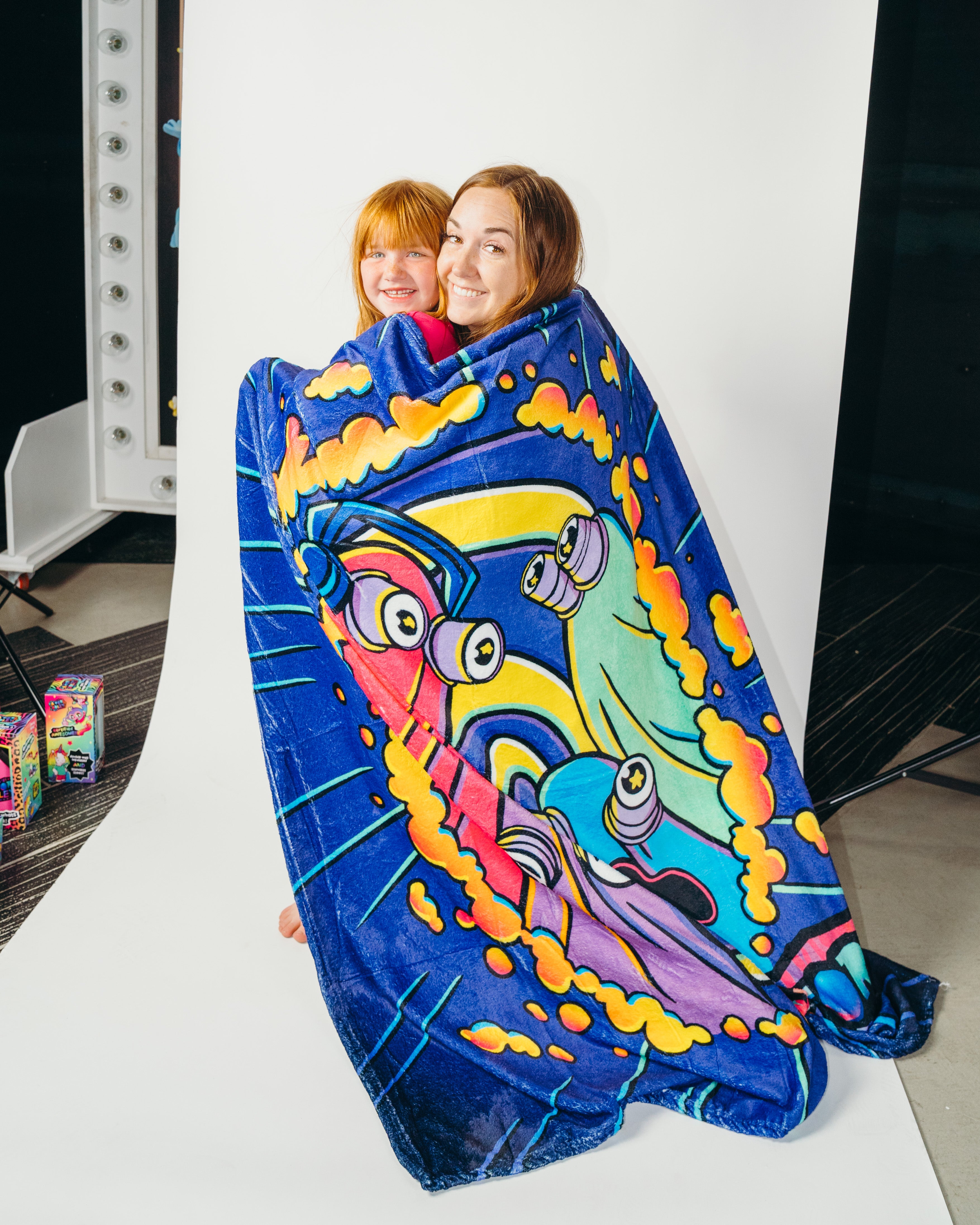 Neon Rainbow Ghosts Blanket Shopadley