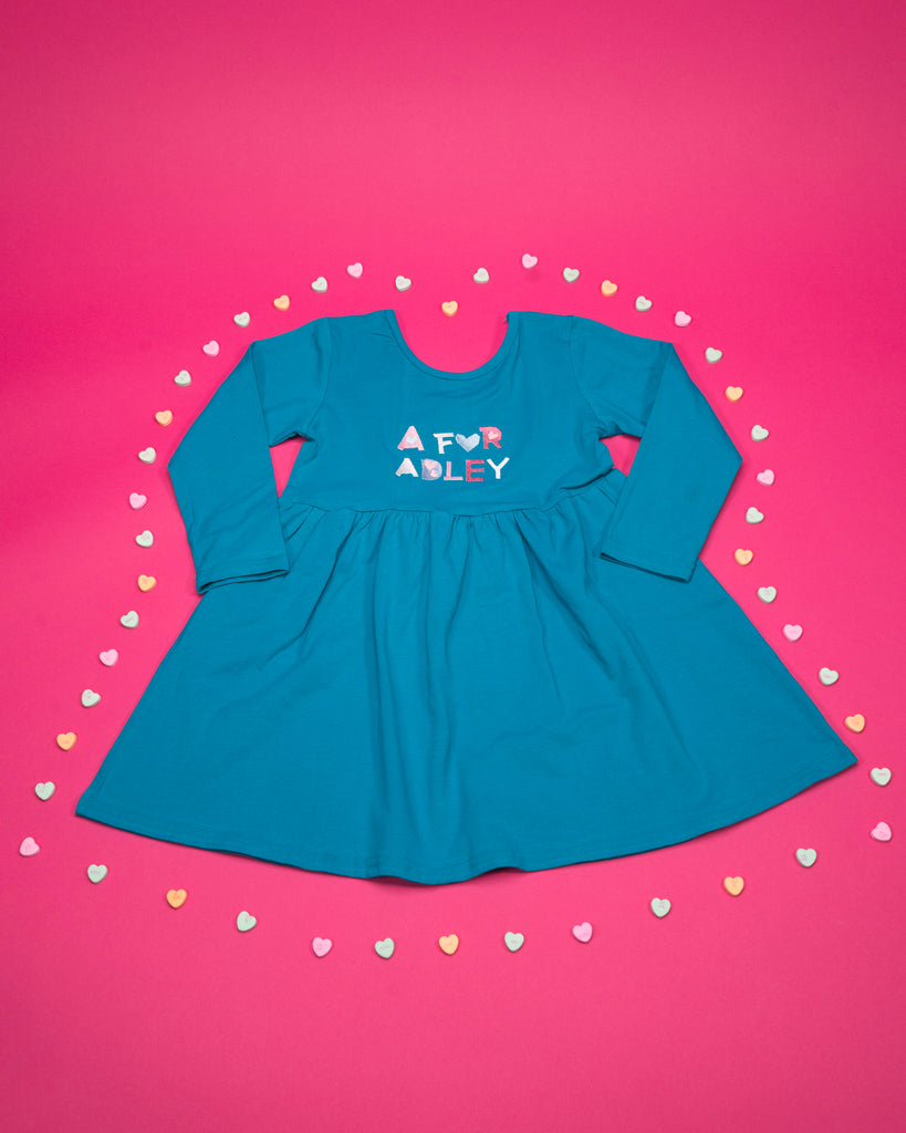 A for Adley Love Heart Dress